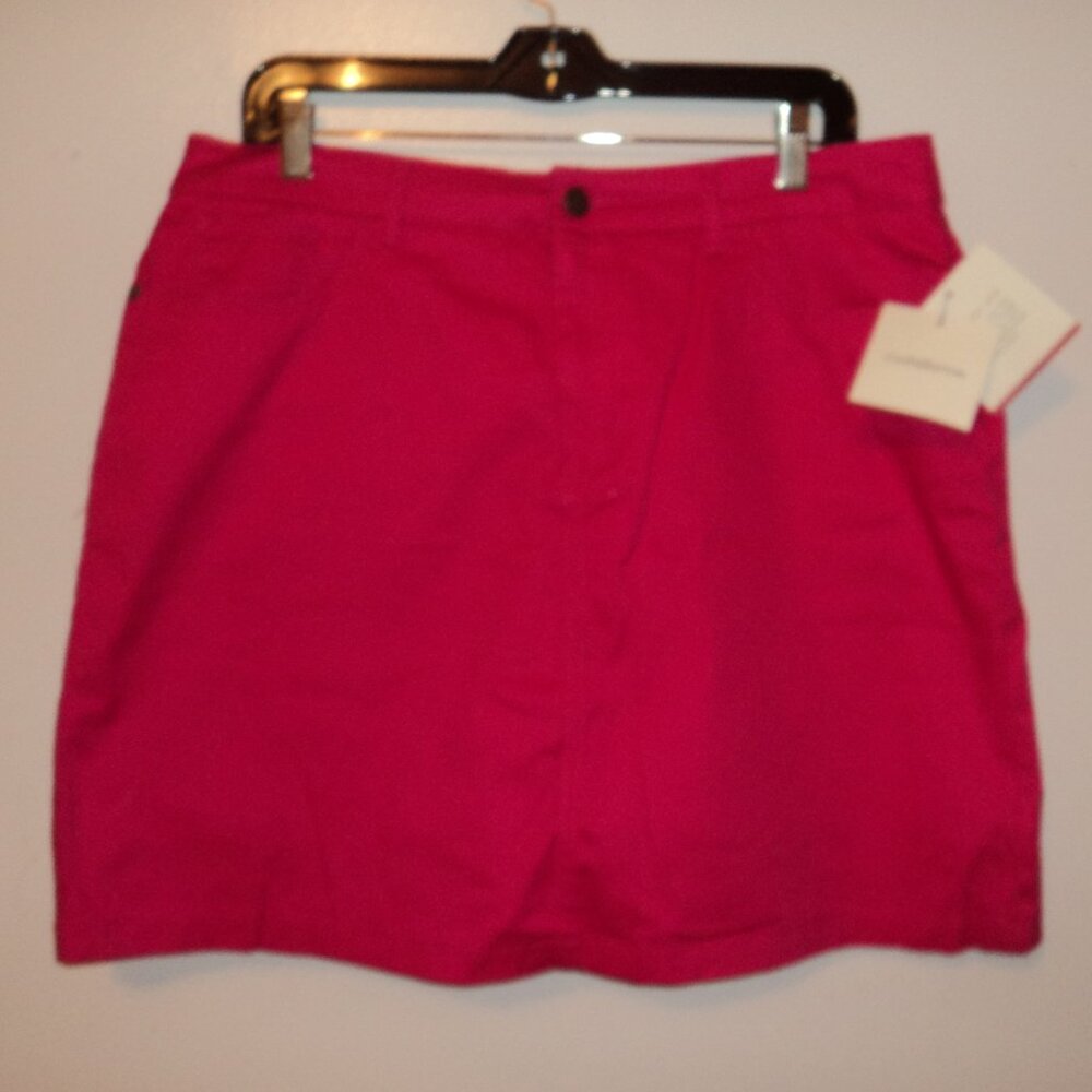 NWT Croft & Barrow Women's Size 14 Skort Hot Pink Fushia Cotton Pockets